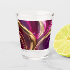 Moderne feestbril - Fuchsia Paarse en Gold- Shot Glas