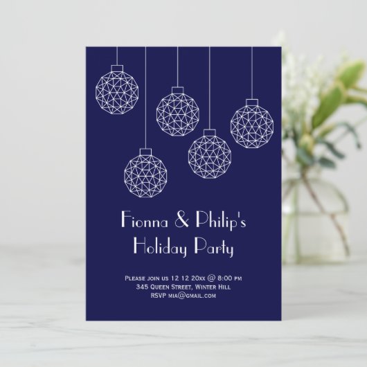 Moderne feestdag blauw kaart (Staand voorkant)