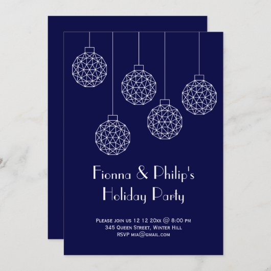 Moderne feestdag blauw kaart (Voorkant / Achterkant)