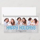 Moderne feestdag, blauwe grijze feestdag feestdagenkaart (Voorkant / Achterkant)