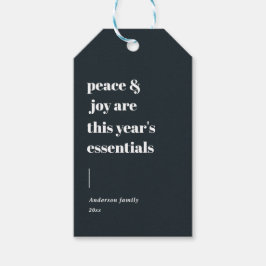 moderne feestdag citaat vrede en vreugde cadeaulabel