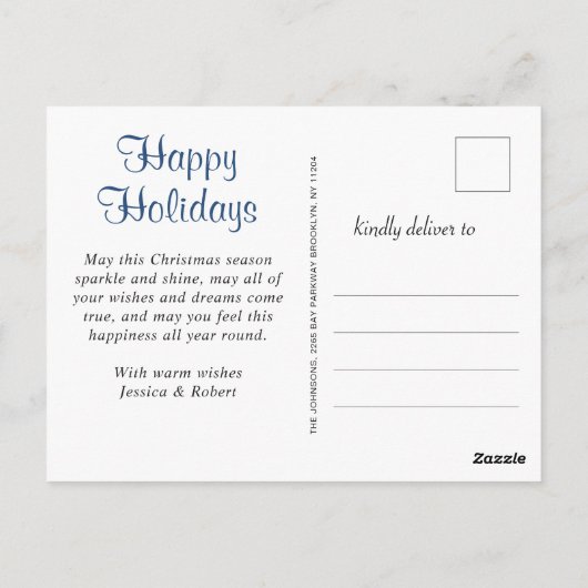 Moderne feestdag feestdag feestdag briefkaart (Achterkant)