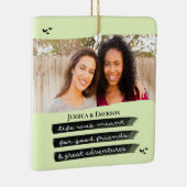Moderne feestdag Foto Best Friend Besties Kerstmis Keramisch Ornament (Rechts)