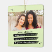 Moderne feestdag Foto Best Friend Besties Kerstmis Keramisch Ornament (Links)