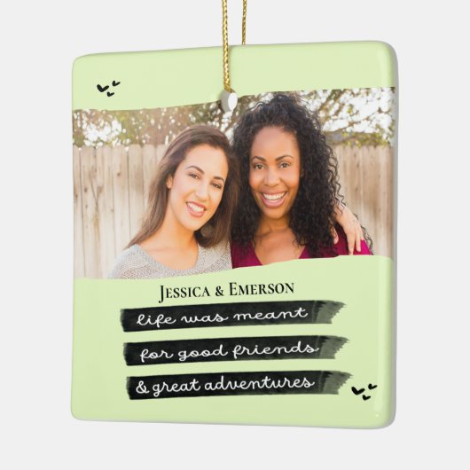 Moderne feestdag Foto Best Friend Besties Kerstmis Keramisch Ornament (Links)