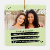Moderne feestdag Foto Best Friend Besties Kerstmis Keramisch Ornament (Achterkant)