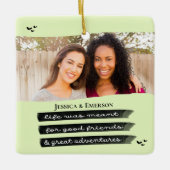 Moderne feestdag Foto Best Friend Besties Kerstmis Keramisch Ornament (Voorkant)