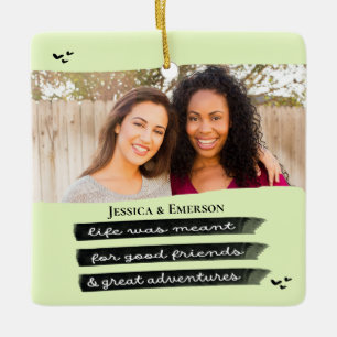 Moderne feestdag Foto Best Friend Besties Kerstmis Keramisch Ornament