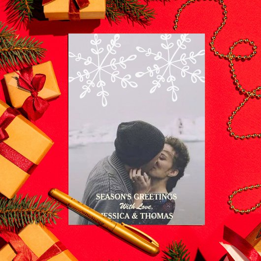 Moderne feestdag Foto Snowflakes kerstKaart