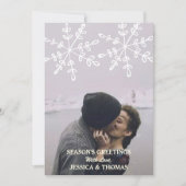 Moderne feestdag Foto Snowflakes kerstKaart (Voorkant)