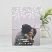 Moderne feestdag Foto Snowflakes kerstKaart (Staand voorkant)