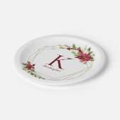 Moderne feestdag - Geometrische Floral met groot m Papieren Bordje (Gekanteld)