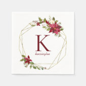 Moderne feestdag - Geometrische Floral met groot m Servet (Voorkant)