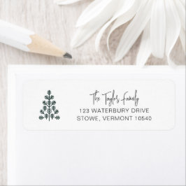 Moderne feestdag groen retouradres etiket