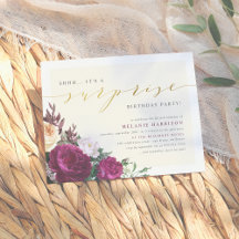 Moderne feestdag in Burgundy & Gold Surprise