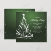 Moderne feestdag in de groenen en in het wit kaart (Voorkant / Achterkant)