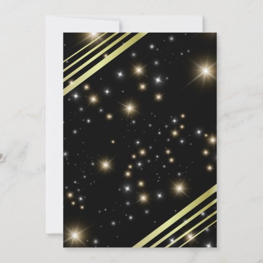 Moderne feestdag in de vorm van goud en zwart kaart (Achterkant)