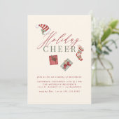 Moderne feestdag in de Waterverf Kerst Kaart (Staand voorkant)