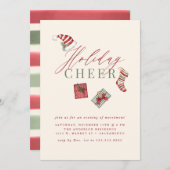 Moderne feestdag in de Waterverf Kerst Kaart (Voorkant / Achterkant)