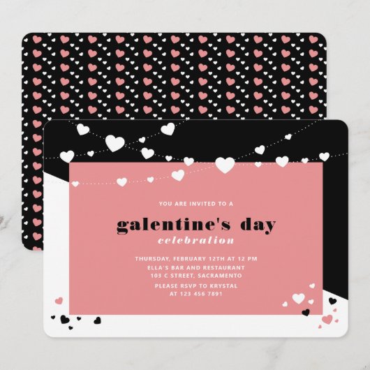 Moderne feestdag in Galentine Kaart (Voorkant / Achterkant)