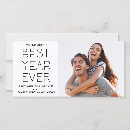 Moderne feestdag in nieuwjaar Foto: beste jaar ooi Feestdagenkaart (Voorkant)