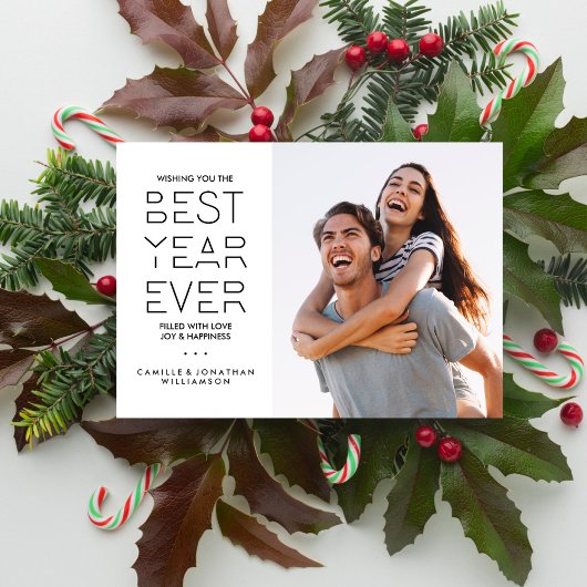 Moderne feestdag in nieuwjaar Foto: beste jaar ooi Feestdagenkaart