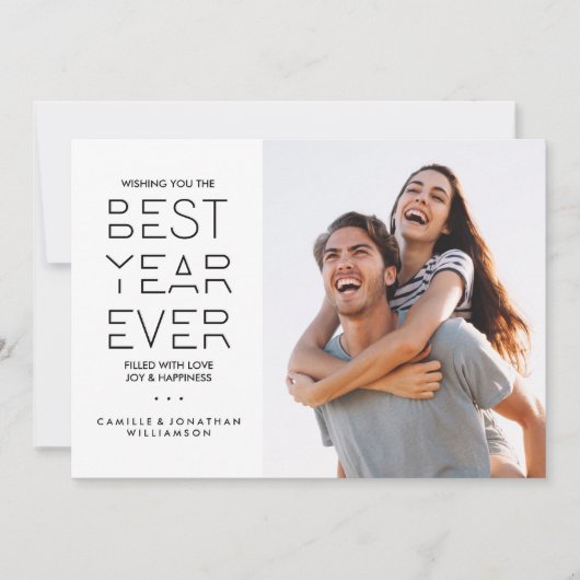 Moderne feestdag in nieuwjaar Foto: beste jaar ooi Feestdagenkaart (Voorkant)