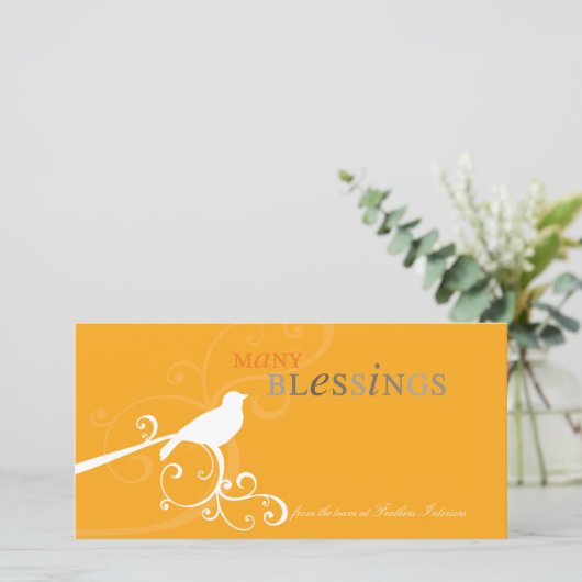 MODERNE FEestDAG KAART :: whimsicalbird 4A (Staand voorkant)