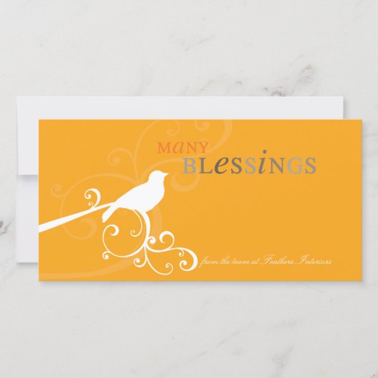 MODERNE FEestDAG KAART :: whimsicalbird 4A (Voorkant)