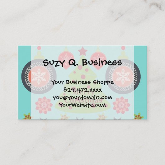 Moderne feestdag — kerstaruinvlokken visitekaartje (Voorkant)