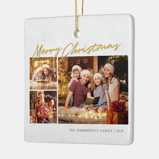 Moderne feestdag kerstfeestdag met prettige feestd keramisch ornament (Links)