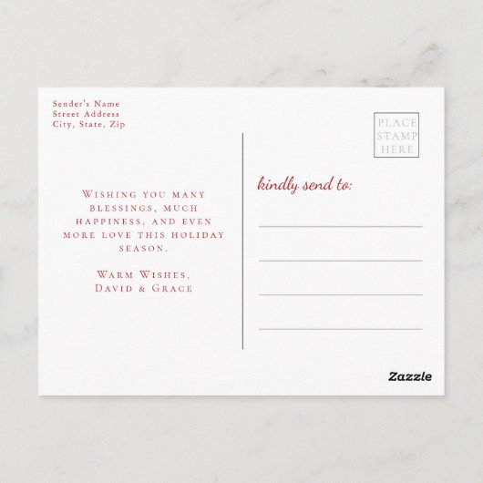 Moderne feestdag met feestdag met feestelijke fees briefkaart (Achterkant)