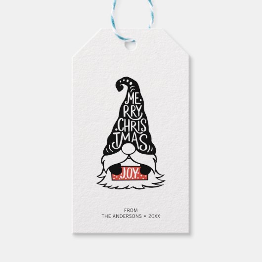 Moderne feestdag met feestdag met kerst cadeaulabel (Voorkant)