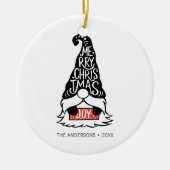 Moderne feestdag met feestdag met kerst keramisch ornament (Voorkant)