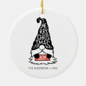 Moderne feestdag met feestdag met kerst keramisch ornament (Achterkant)