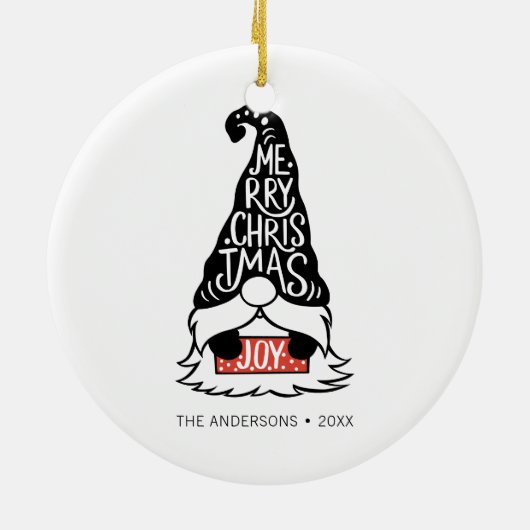 Moderne feestdag met feestdag met kerst keramisch ornament (Achterkant)
