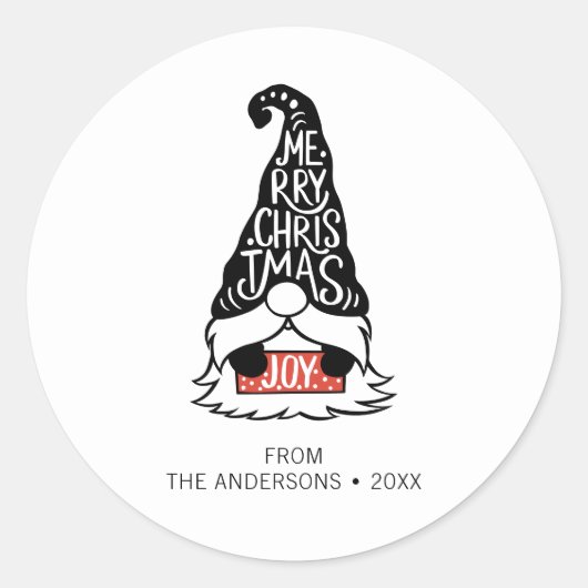 Moderne feestdag met feestdag met kerst ronde sticker (Voorkant)