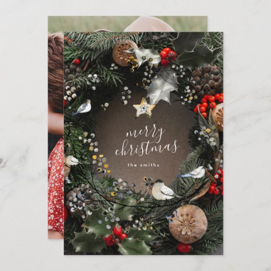 Moderne feestdag met feestelijke feestdag voor fee feestdagenkaart (Voorkant / Achterkant)