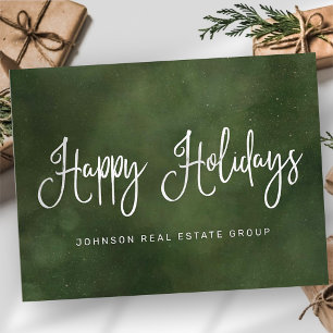 Moderne feestdag met feestelijke groene kerst briefkaart