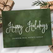 Moderne feestdag met feestelijke groene kerst briefkaart