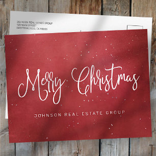 Moderne feestdag met feestelijke rode kerst briefkaart