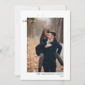 Moderne feestdag met foto Gold Merry Feestdagenkaart (Voorkant)