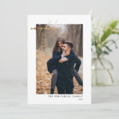 Moderne feestdag met foto Gold Merry Feestdagenkaart (Staand voorkant)