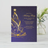 Moderne feestdag met gouden en blauwe feestdag kaart (Staand voorkant)