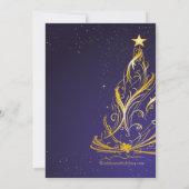 Moderne feestdag met gouden en blauwe feestdag kaart (Achterkant)