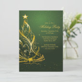 Moderne feestdag met gouden en groene feestdag kaart (Staand voorkant)