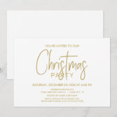 Moderne feestdag met gouden en witte kerst kaart (Voorkant / Achterkant)