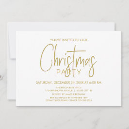 Moderne feestdag met gouden en witte kerst kaart