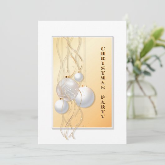 Moderne feestdag met gouden en witte kerst kaart (Staand voorkant)