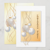 Moderne feestdag met gouden en witte kerst kaart (Voorkant / Achterkant)